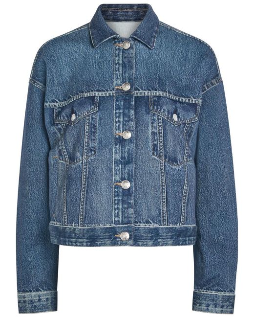 Rag & Bone Blue Miramar Denim-Print Terry Jacket