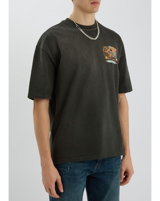 Amiri Black Jazz Hideaway Logo-Print Cotton T-Shirt for men