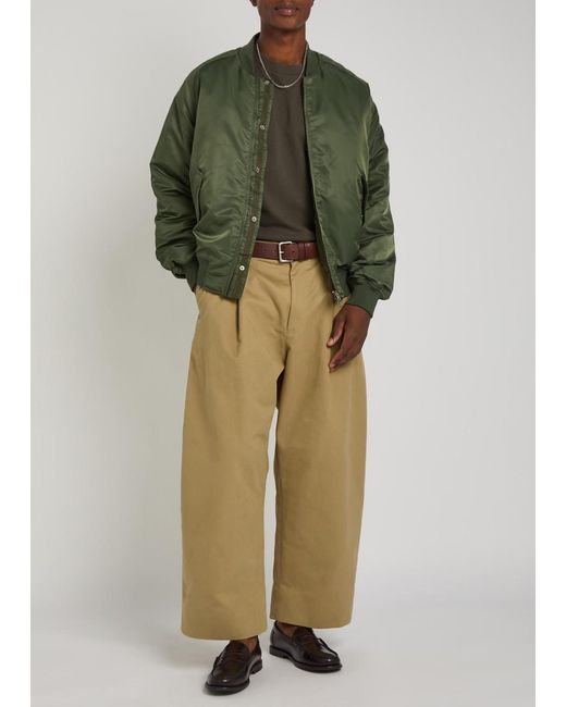 Percival Green Padded Taffeta Bomber Jacket for men