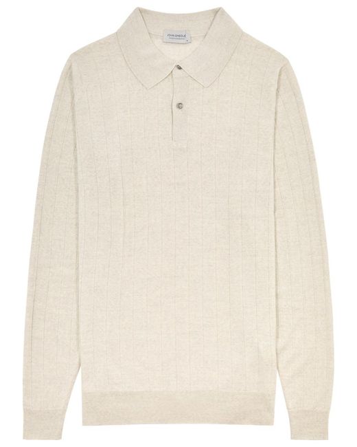 John Smedley Natural Ade Wool Polo Shirt for men