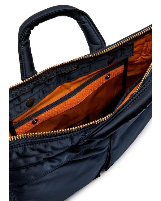 Porter-Yoshida and Co Blue Tanker Helmet Short Nylon Tote for men
