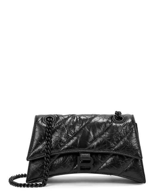 Balenciaga Crush Quilted Leather Shoulder Bag, Shoulder Bag, in Black