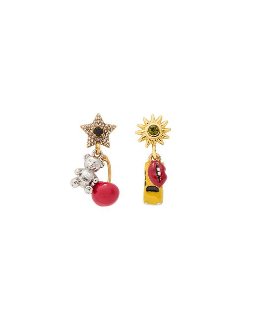 Marc Jacobs White Trinket Charm Plated Brass Drop Earrings