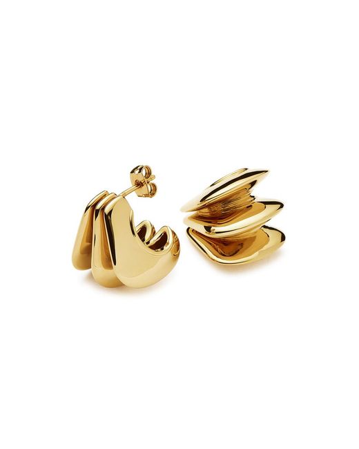 Missoma Metallic Hera Dome Triple Ridge 18Kt-Plated Earrings
