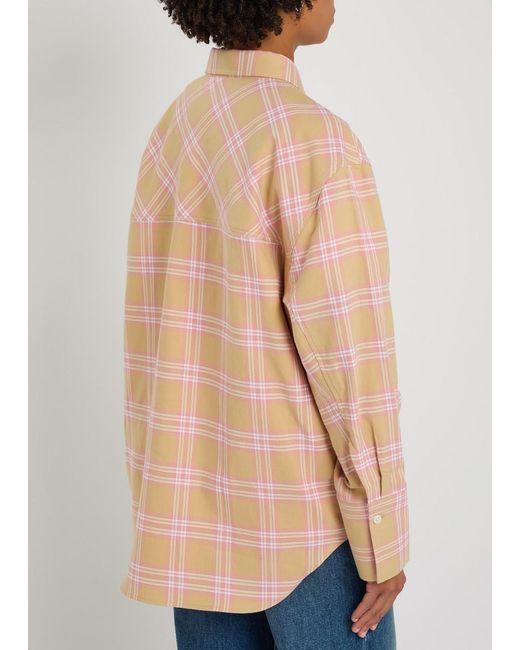 Rohe Pink Checked Flannel Overshirt