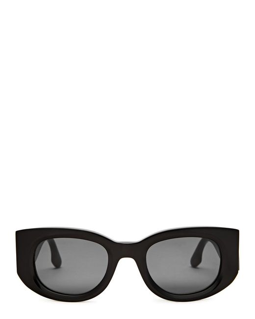 Victoria Beckham Black Oval-frame Sunglasses
