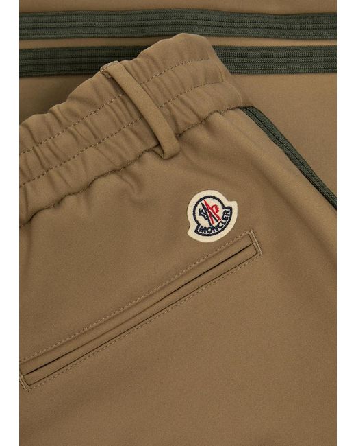 Moncler Natural Logo-Appliquéd Cotton-Blend Chinos for men