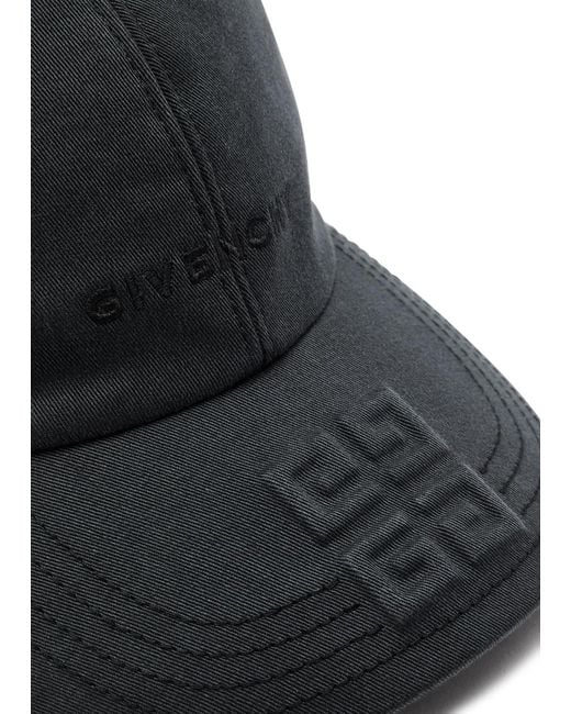 Givenchy Black 4g Logo Twill Cap for men