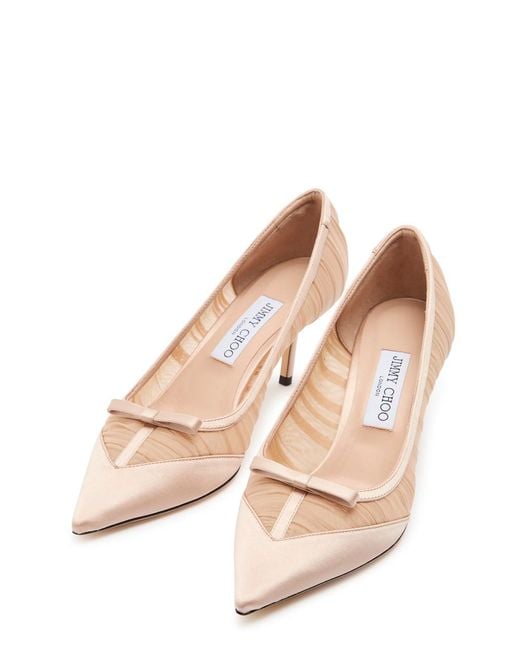 Jimmy Choo Pink Love Mesh 65 Satin And Tulle Pumps