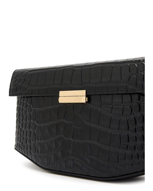 Totême  Black Crocodile-Embossed Leather Shoulder Bag