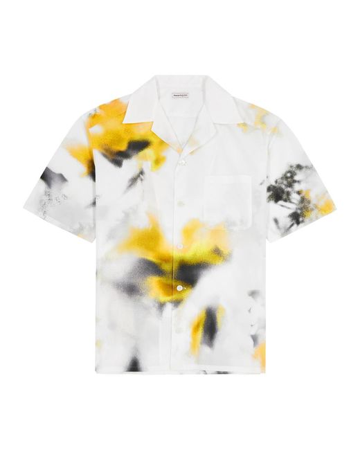 Alexander McQueen White Obscured Printed Cotton Shirt for men