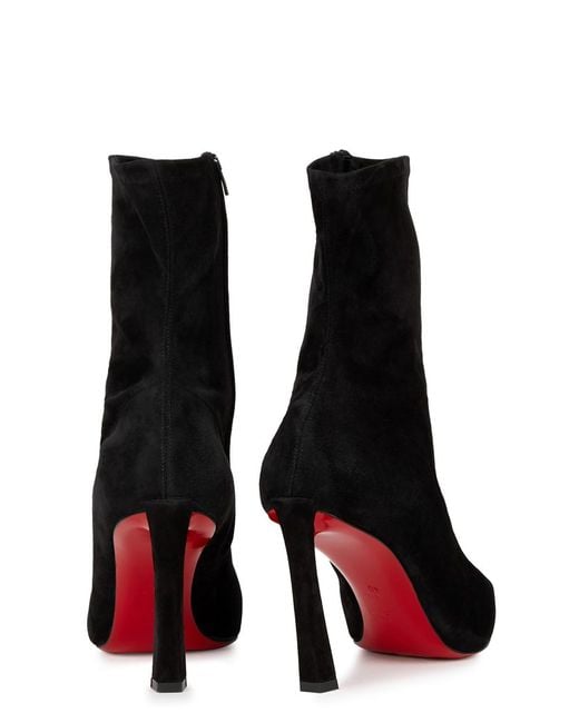 Christian Louboutin Black Condora 85 Suede Ankle Boots