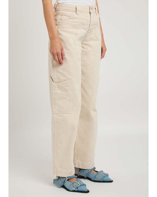 Damson Madder Natural Drew Straight-Leg Cargo Jeans