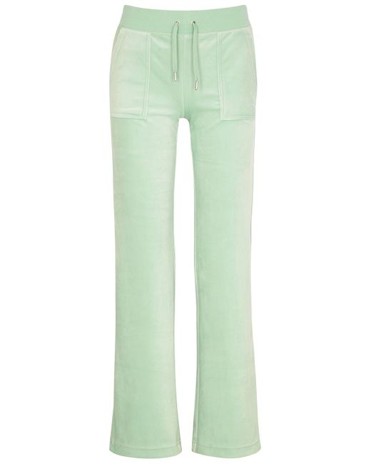 Juicy Couture Green Classic Del Ray Velour Sweatpants