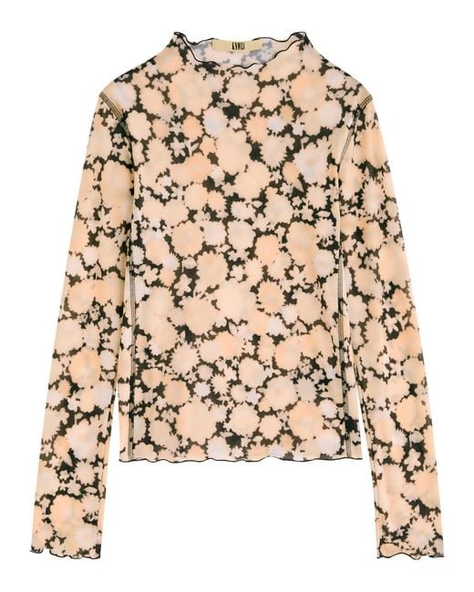 KNWLS Natural Halcyon Printed Stretch-Jersey Top