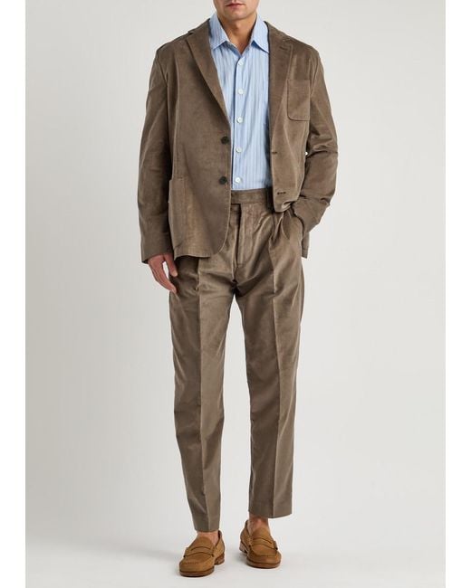 Paul Smith Brown Tapered-Leg Corduroy Trousers for men