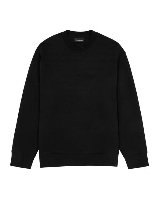 Emporio Armani Black Logo Jersey Sweatshirt for men