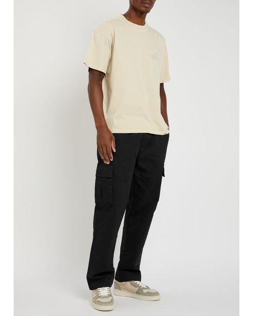 Represent Black Standard Stretch-Cotton Cargo Trousers for men