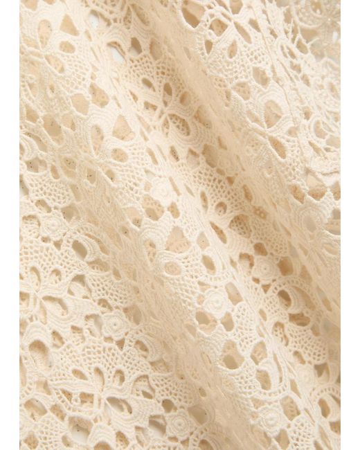 Suzie Kondi Natural Kristina Open Cotton-Knit Mini Kaftan