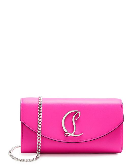 Christian Louboutin Pink Loubi54 Leather Wallet-on-chain