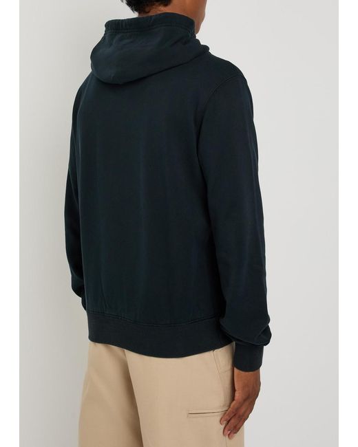 Dolce & Gabbana Black Hooded Logo-Embroidered Cotton Sweatshirt for men
