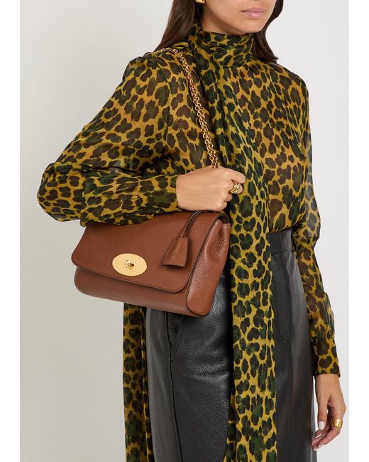 Mulberry Brown Lily Medium Grained Leather Shoulder Bag