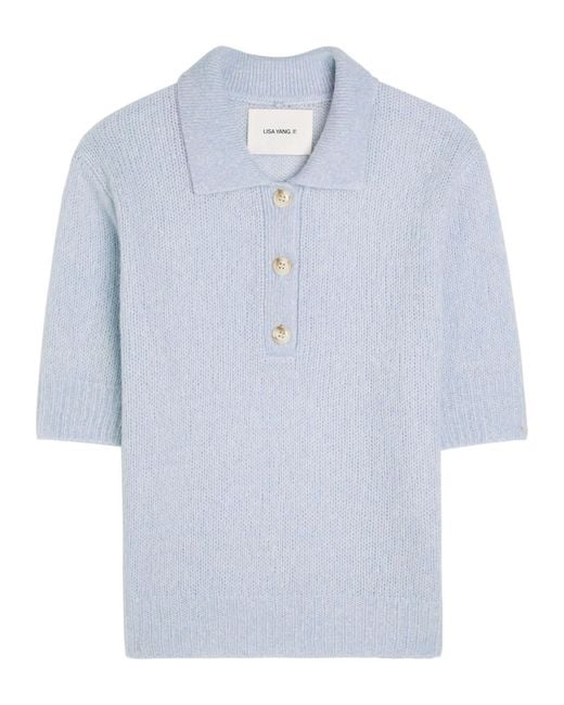 Lisa Yang Blue Masy Cashmere And Silk-Blend Top