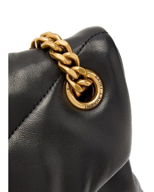 Saint Laurent Black Lou Puffer Medium Leather Shoulder Bag