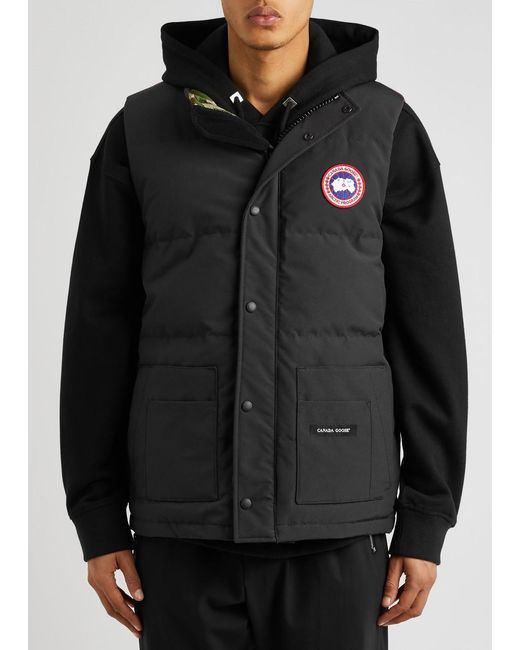 Canada Goose Black Freestyle Colour-blocked Quilted Artic-tech Gilet for men