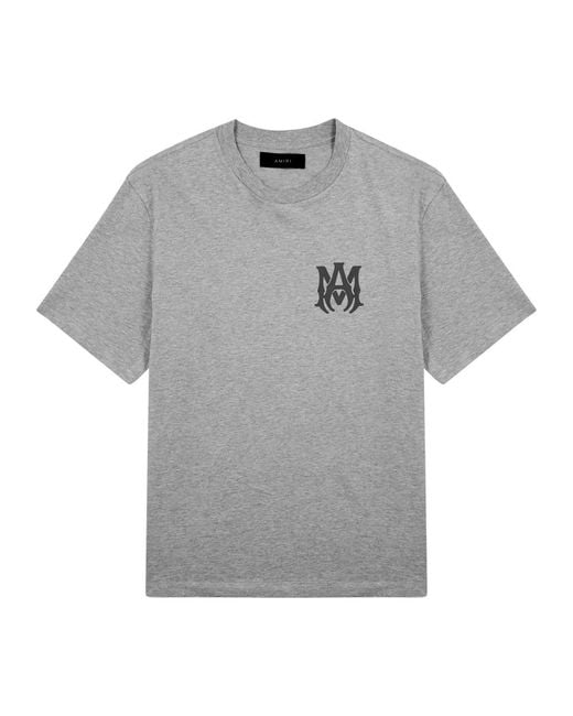 Amiri Gray Logo-print Cotton T-shirt for men