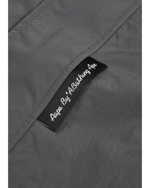 Aape Gray Colour-Block Hooded Shell Jacket for men
