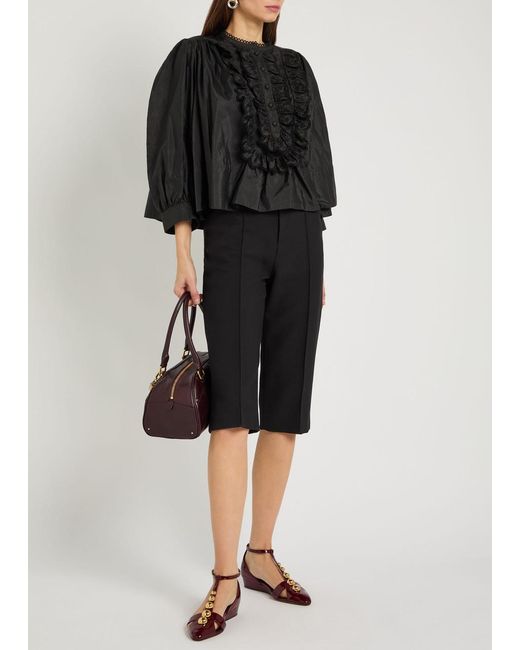 Chloé Black Ruffled Shell Blouse