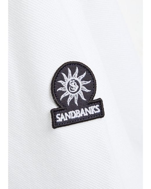 Sandbanks White Logo Piqué Cotton Polo Shirt for men