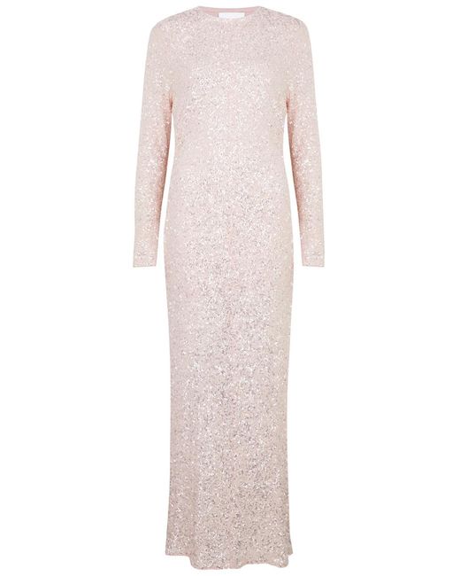 Ganni Pink Sequin Maxi Dress