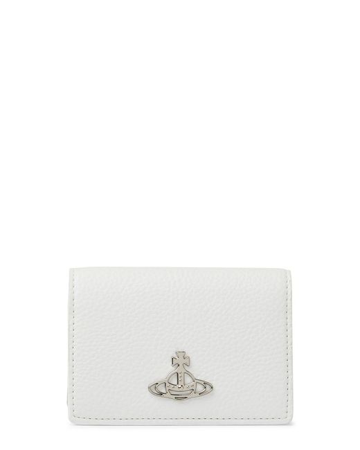 Vivienne Westwood White Orb Faux Leather Card Holder