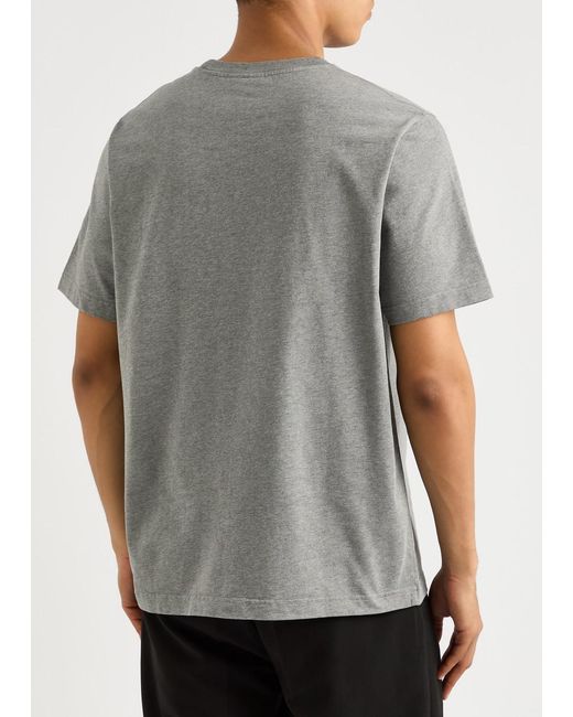 Maison Kitsuné Gray Logo Cotton T-Shirt for men