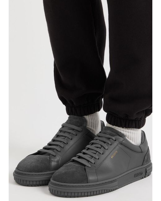 Axel Arigato Gray Atlas Panelled Leather Sneakers for men
