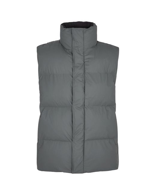 Rains Gray Quilted Rubberised Gilet for men