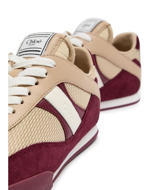 Chloé Brown Kick Panelled Mesh Sneakers