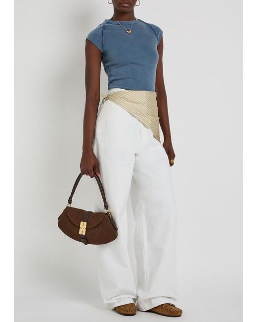 Free People Blue Ever Had Ribbed Stretch-Cotton T-Shirt