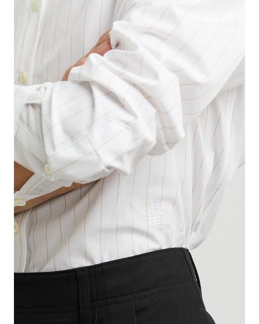 Totême  White Striped Cotton Poplin Shirt