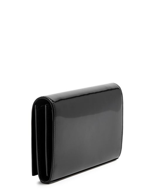 Saint Laurent Black Cassandre Patent Leather Wallet-on-chain