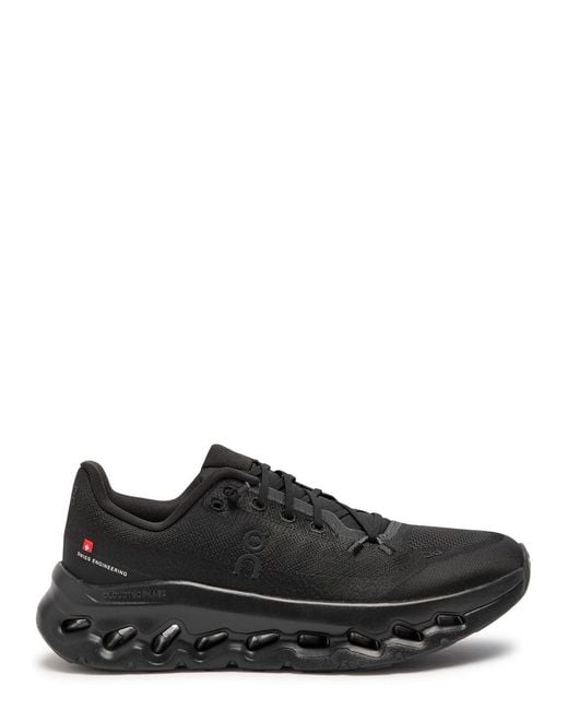 On Shoes Black Cloudtilt Jacquard Mesh-Knit Sneakers