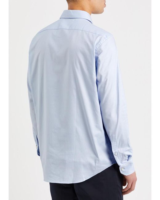 Boss Blue Stretch-Cotton Shirt for men