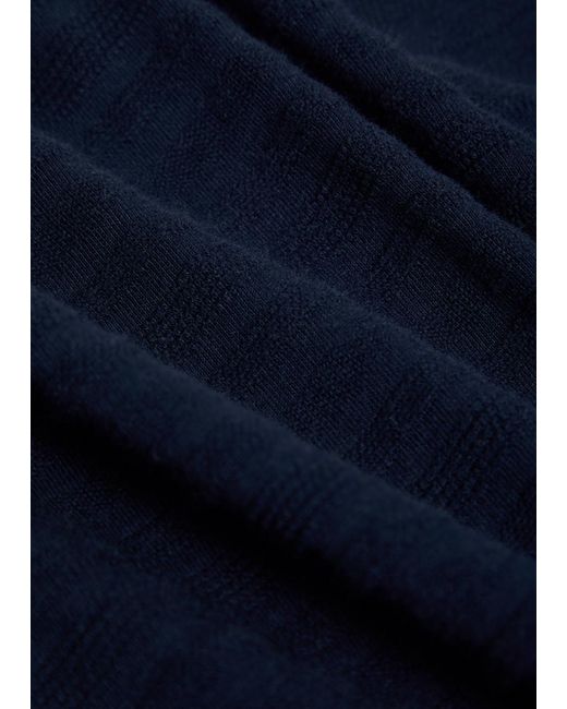 Oliver Spencer Blue Glendale Fine-Knit Polo Shirt for men