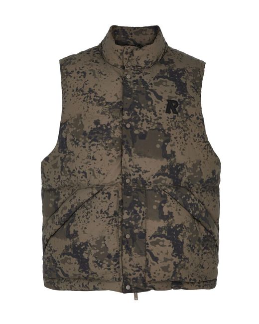 Represent Gray Camouflage-print Quilted Shell Gilet for men