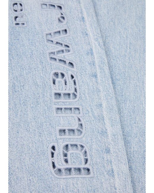 Alexander Wang Blue Logo Cut-out Straight-leg Jeans