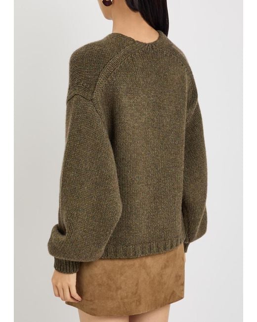 Khaite Green Axel Cashmere Cardigan