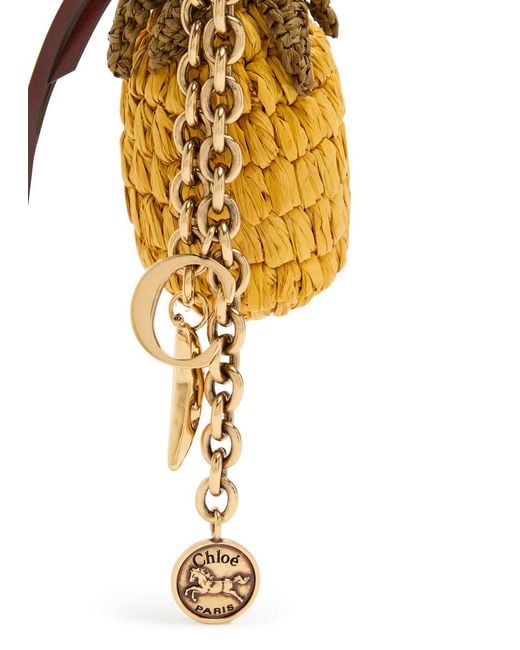Chloé Metallic Pineapple Raffia Bag Charm