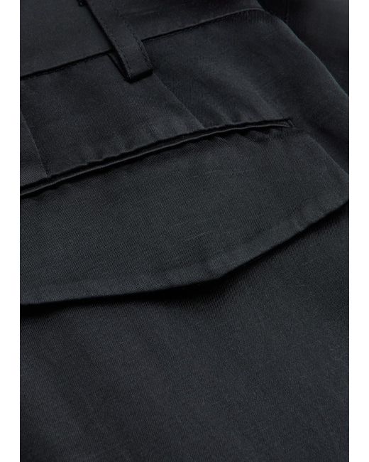 Day Birger et Mikkelsen Blue Enzo Tapered-Leg Satin Trousers